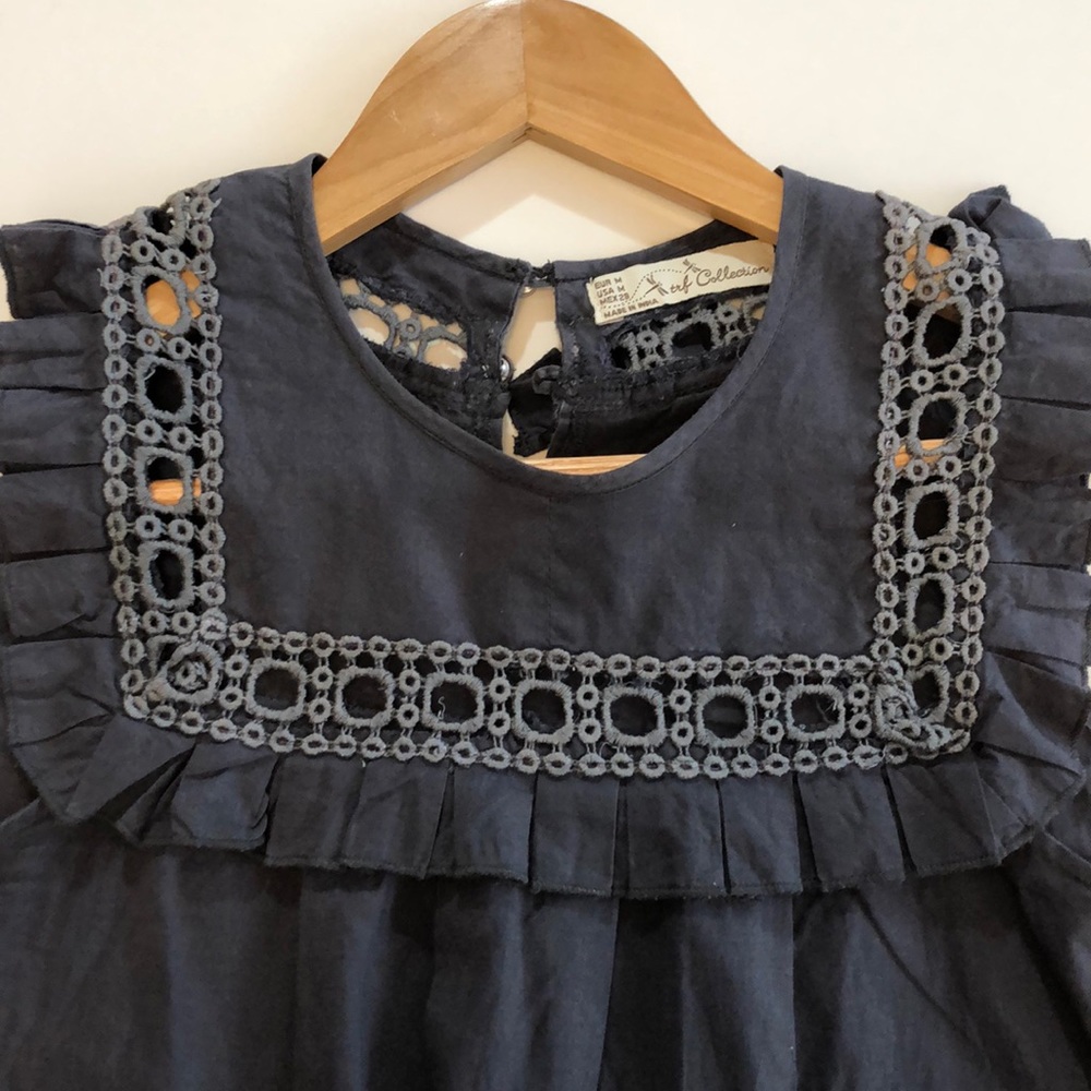 TRF Collection Grey Embroidered Top Size M - Picture 3 of 5